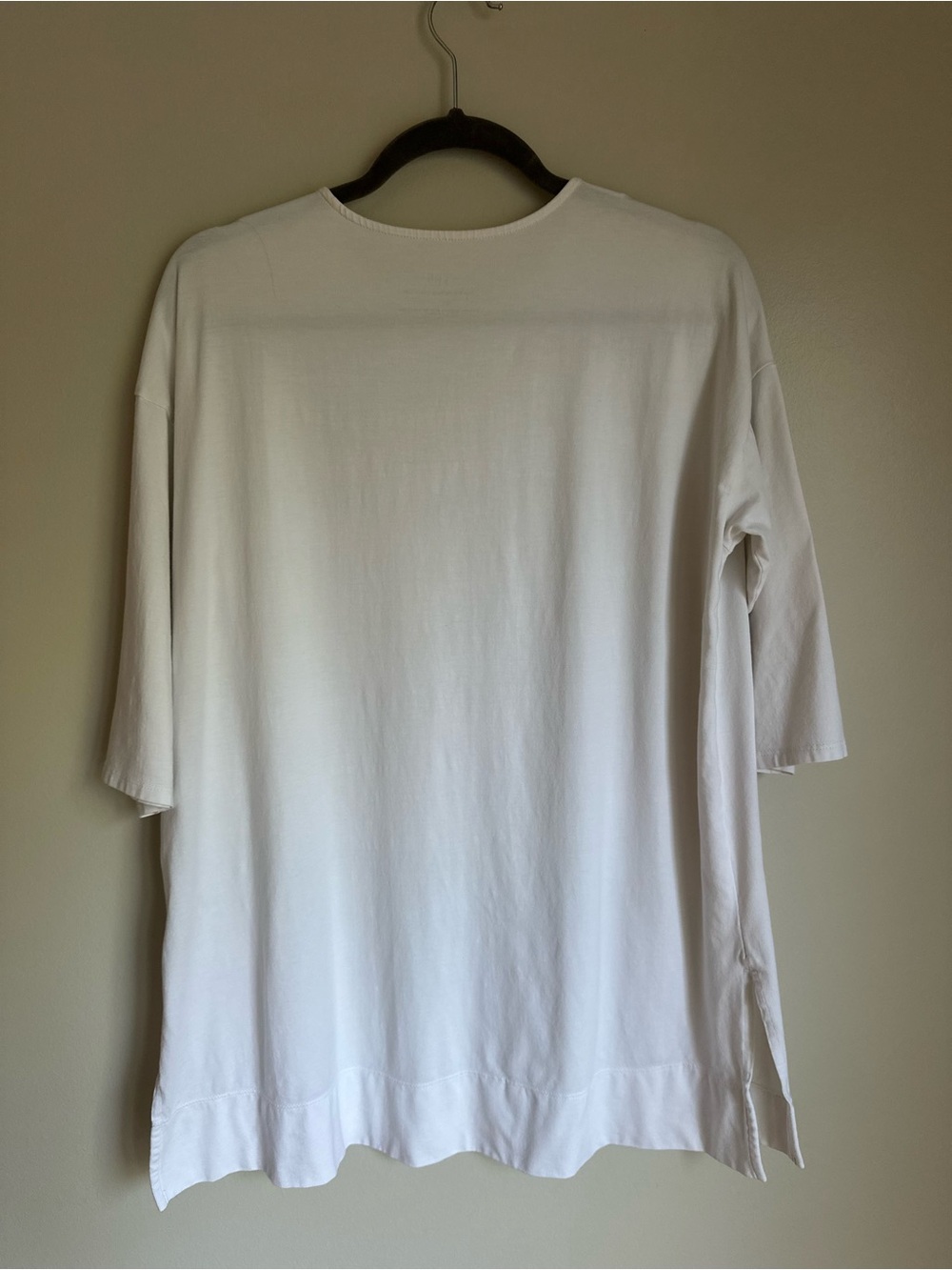 J. Jill Women’s Luxe Supima Ballet Sleeve Tunic Top White Size Medium Split Side - Picture 3 of 9
